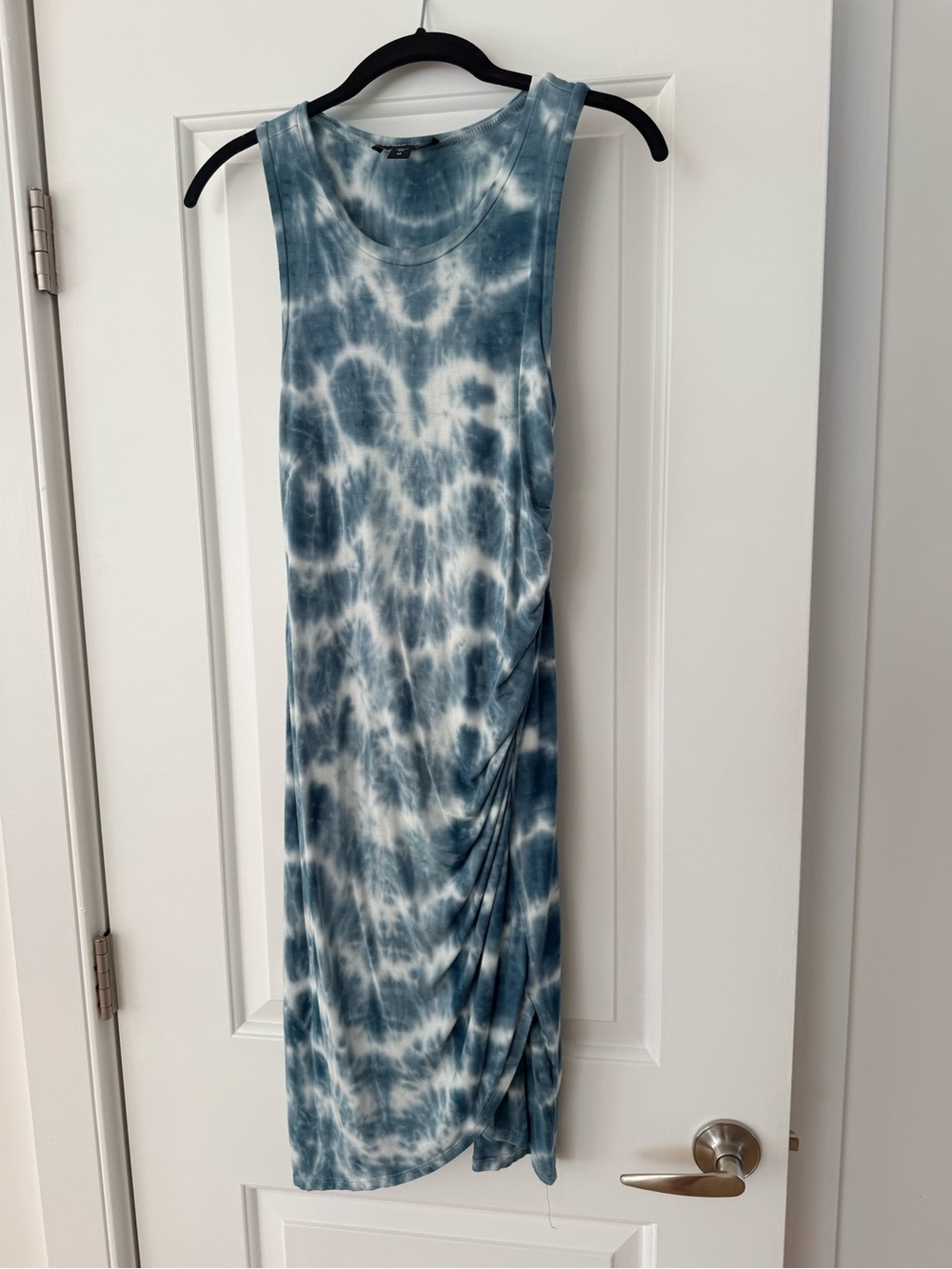 Fifteen Twenty Blue Green Tie Dye Ruched Side Tank Dress M